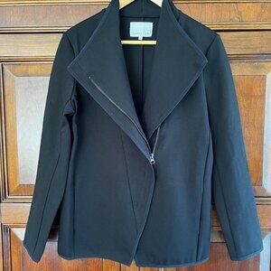 Symphany + Note Black Ponte Asymmetrical Zipped Jacket